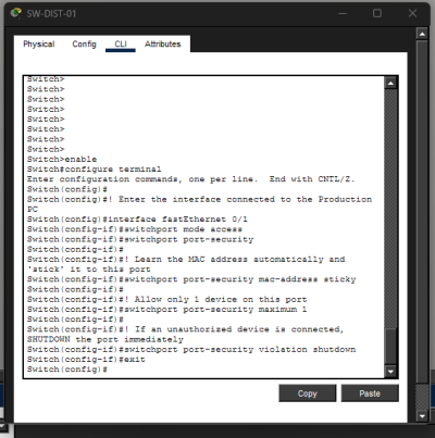  Switch Port Security CLI 